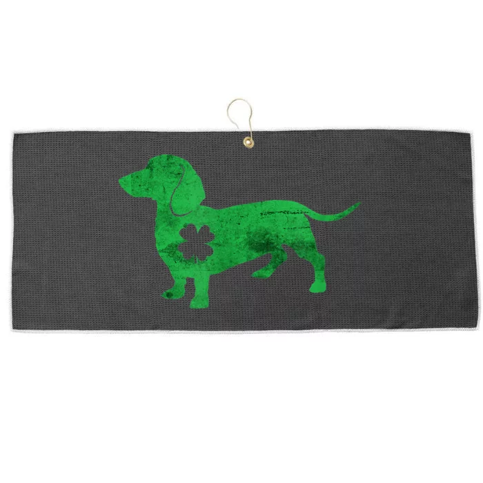 St. Patricks Day Saint Dachshund Weiner Dog Shamrock Paddy Gift Large Microfiber Waffle Golf Towel