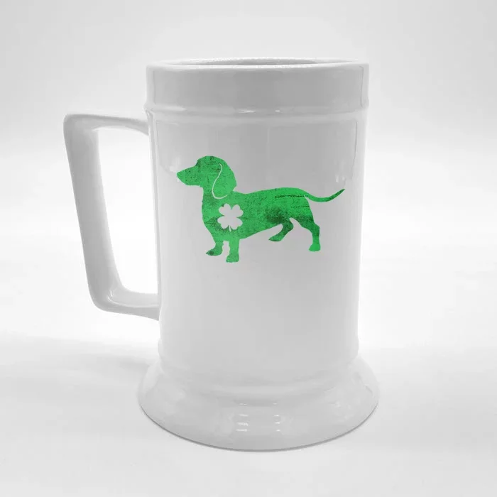 St. Patricks Day Saint Dachshund Weiner Dog Shamrock Paddy Gift Front & Back Beer Stein