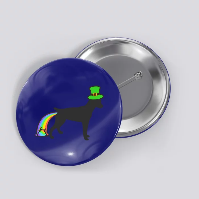 St Patrick's Day Rainbow Dog Gift Rat Terrier Gift Button