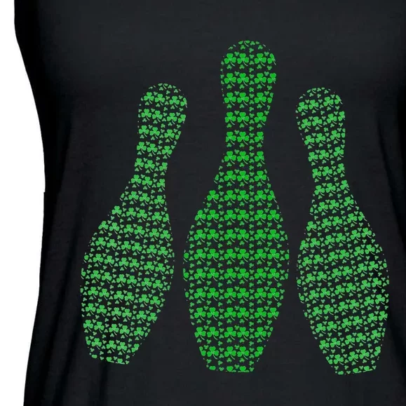 St Patrick's Day Shamrocks Bowling Irish Outfit Ladies Essential Flowy Tank