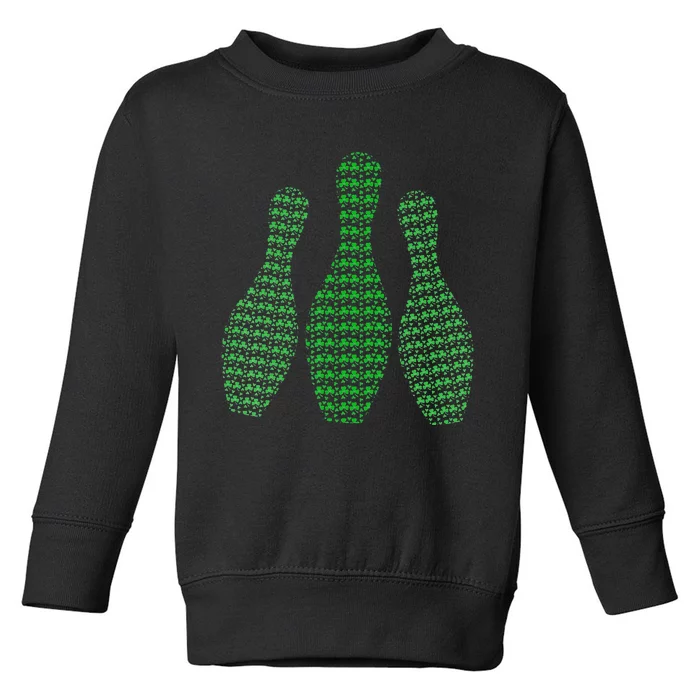 St Patrick's Day Shamrocks Bowling Irish Outfit Toddler Sweatshirt