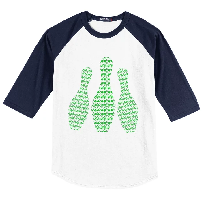 St Patrick's Day Shamrocks Bowling Irish Outfit Baseball Sleeve Shirt