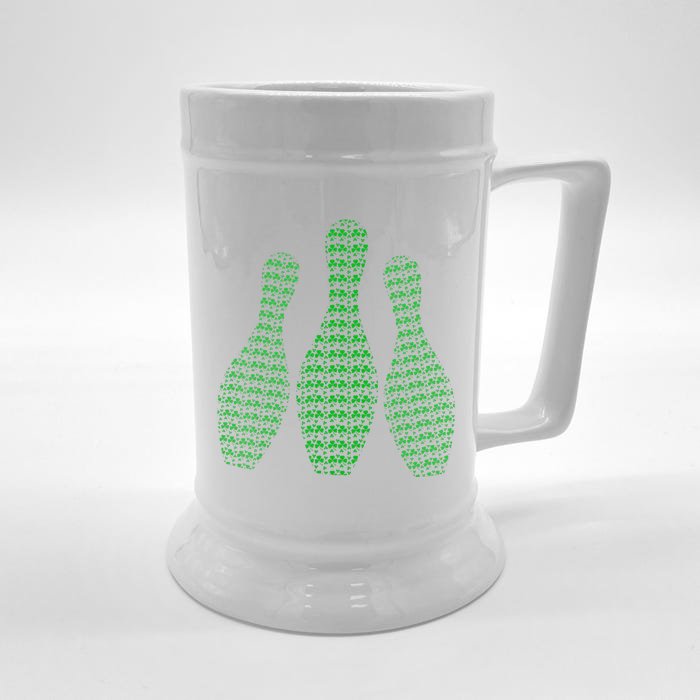 St Patrick's Day Shamrocks Bowling Irish Outfit Front & Back Beer Stein