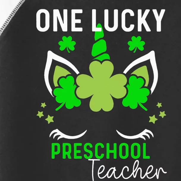 St Patrick's Day One Lucky Preschool Teacher Toddler Fine Jersey T-Shirt