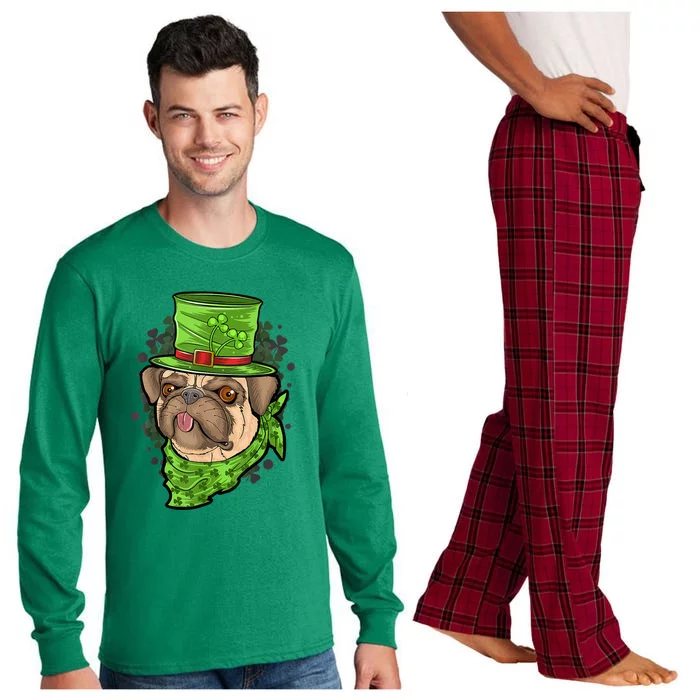 St Patrick's Day Pug Puppy Dog Long Sleeve Pajama Set