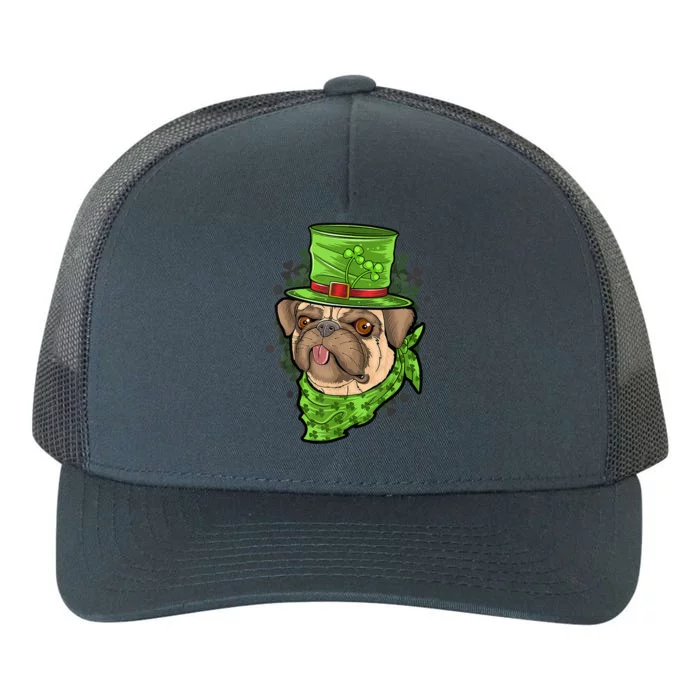 St Patrick's Day Pug Puppy Dog Yupoong Adult 5-Panel Trucker Hat