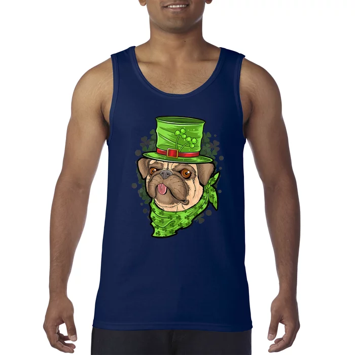 St Patrick's Day Pug Puppy Dog Tank Top