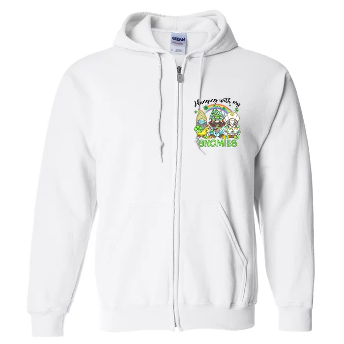 St Patricks Day With My Gnomies Nordic Gnomes Tomte Nisse Full Zip Hoodie