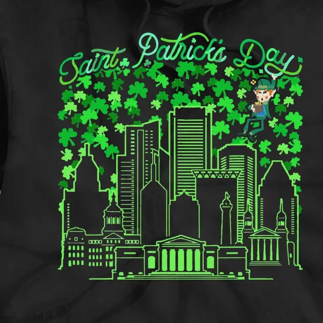 Saint Patrick's Day City Graphic Cool Design Matching Family Tie Dye Hoodie