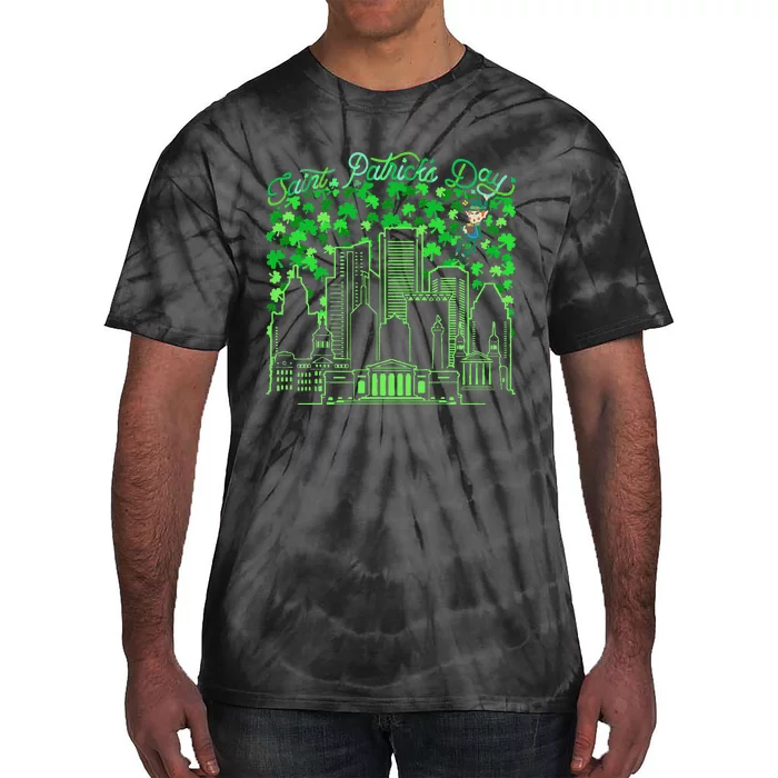 Saint Patrick's Day City Graphic Cool Design Matching Family Tie-Dye T-Shirt