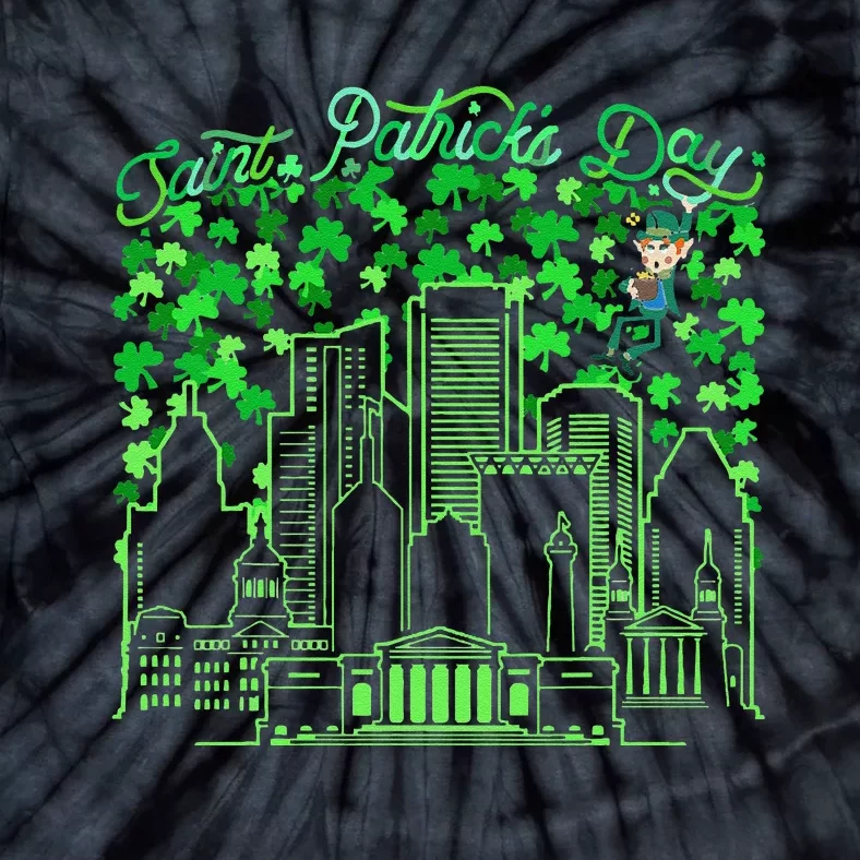 Saint Patrick's Day City Graphic Cool Design Matching Family Tie-Dye T-Shirt