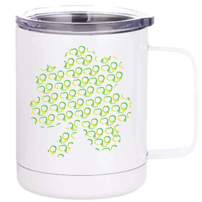 St Patricks Day Funny Gift Police Handcuffs Gift Front & Back 12oz Stainless Steel Tumbler Cup