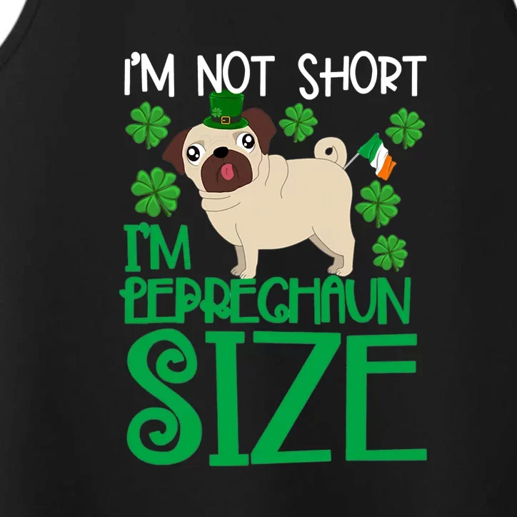 St Patricks Day Adorable Funny Pug Dog Performance Tank