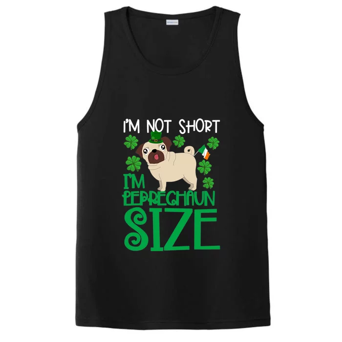 St Patricks Day Adorable Funny Pug Dog Performance Tank