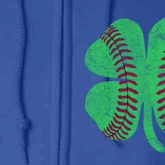 St Patrick's Day Shamrock Baseball Player Costume Gift Full Zip Hoodie