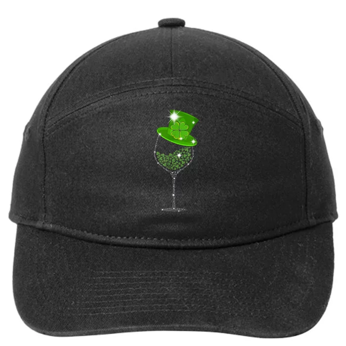 St Patrick's Day Shamrock Wine Glass For Women Men 7-Panel Snapback Hat