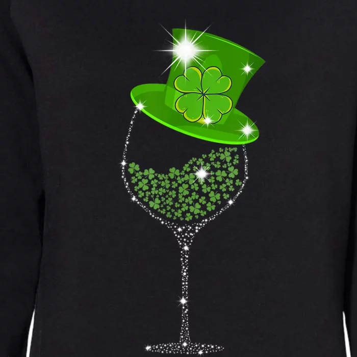 St Patrick's Day Shamrock Wine Glass For Women Men Womens California Wash Sweatshirt