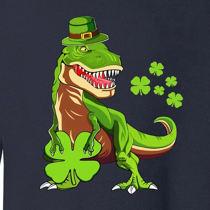 St Patricks Day Dinosaur Shamrock Leprechaun Hat Toddler Sweatshirt