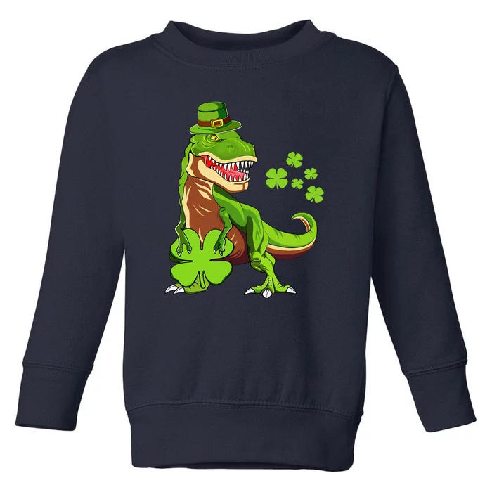 St Patricks Day Dinosaur Shamrock Leprechaun Hat Toddler Sweatshirt