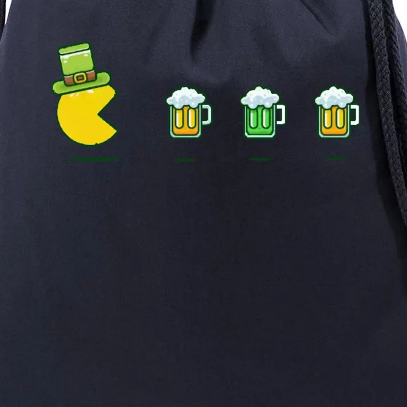 St Patricks Day Funny Drinking Beer Drawstring Bag