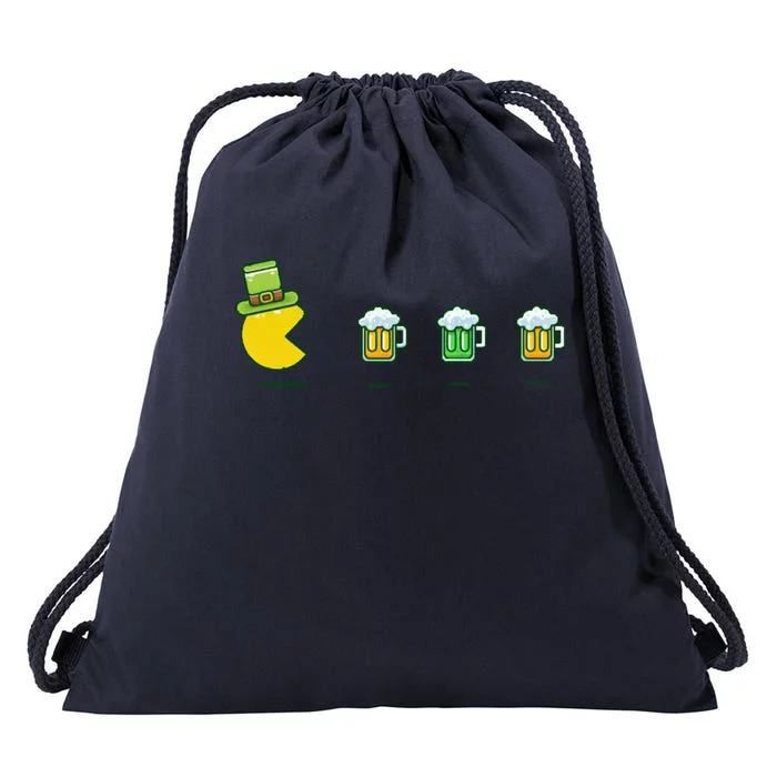 St Patricks Day Funny Drinking Beer Drawstring Bag