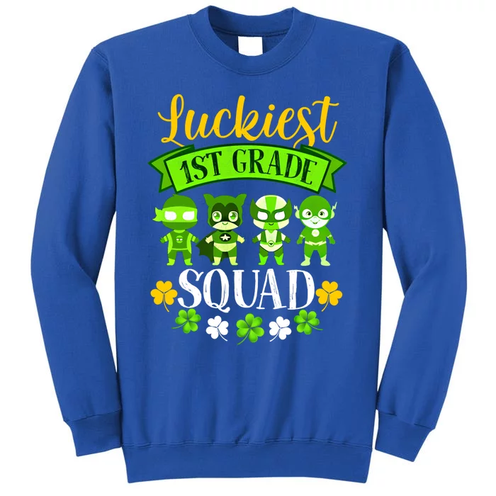 St Patricks Day Teacher Gift Luckiest 1st Grade Squad Gift Sweatshirt