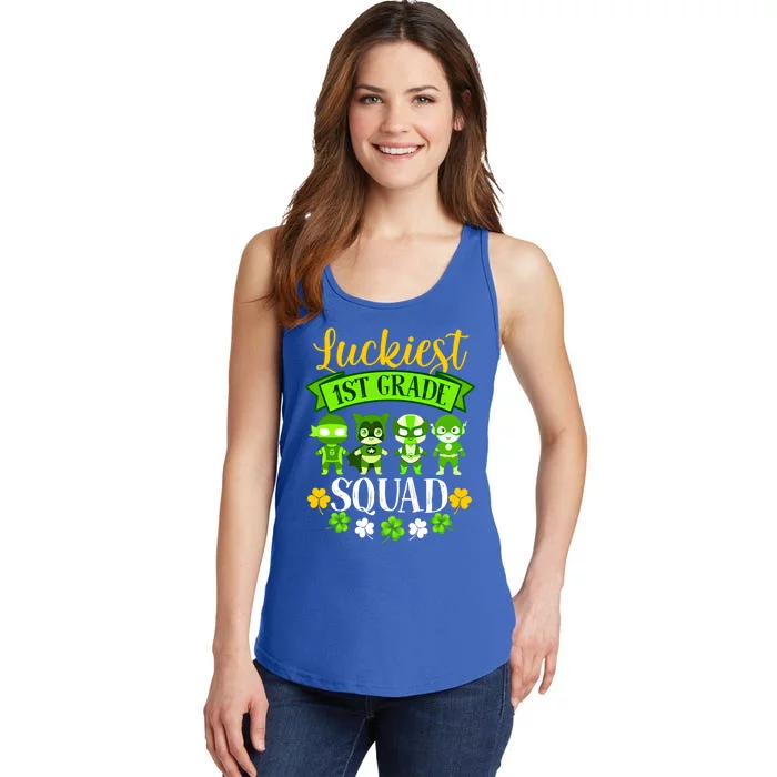 St Patricks Day Teacher Gift Luckiest 1st Grade Squad Gift Ladies Essential Tank