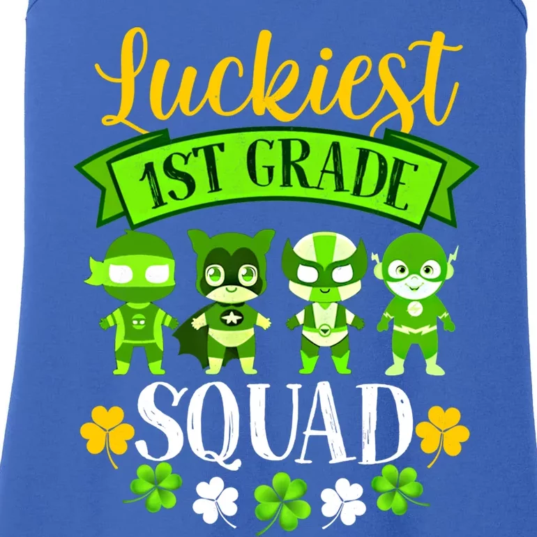 St Patricks Day Teacher Gift Luckiest 1st Grade Squad Gift Ladies Essential Tank