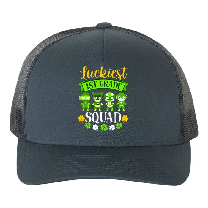 St Patricks Day Teacher Gift Luckiest 1st Grade Squad Gift Yupoong Adult 5-Panel Trucker Hat