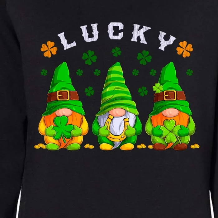 St Patrick's Day Lucky Gnomes Gift Womens California Wash Sweatshirt