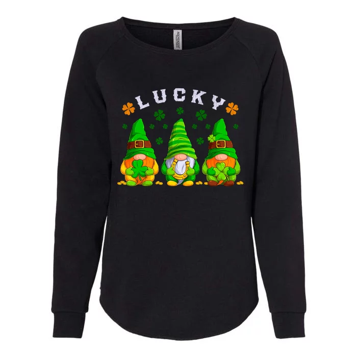 St Patrick's Day Lucky Gnomes Gift Womens California Wash Sweatshirt