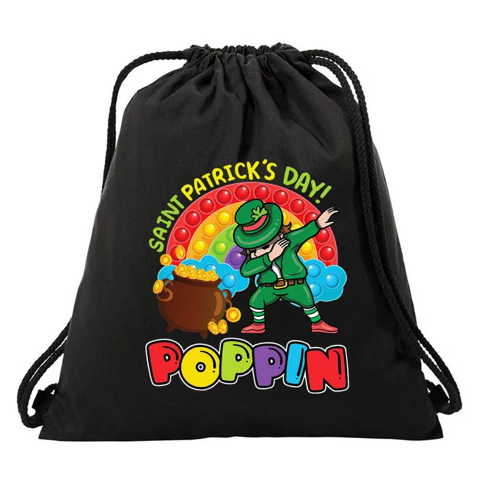 St. Patrick's Day Poppin' Pop It Rainbow Leprechaun Drawstring Bag