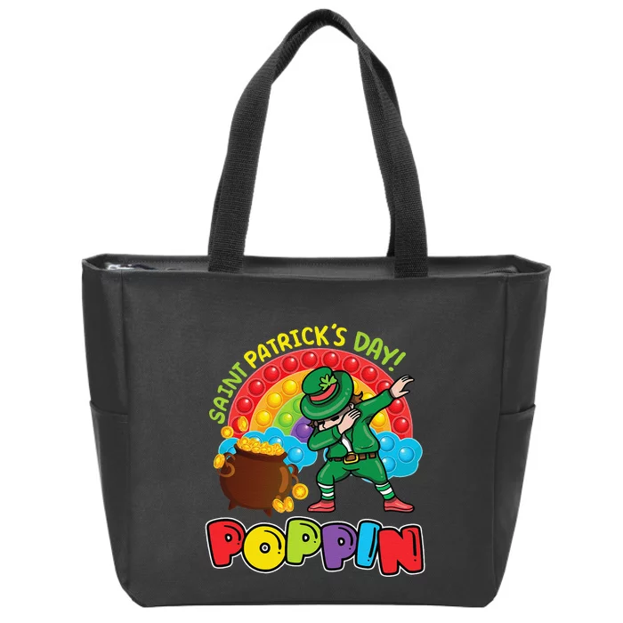 St. Patrick's Day Poppin' Pop It Rainbow Leprechaun Zip Tote Bag