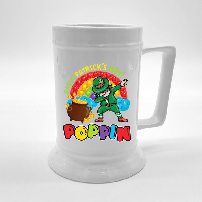 St. Patrick's Day Poppin' Pop It Rainbow Leprechaun Front & Back Beer Stein