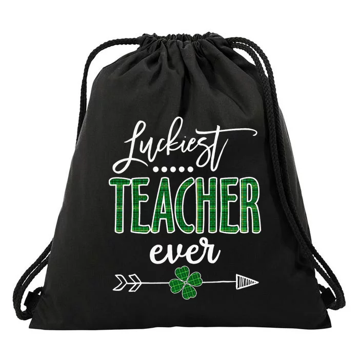 St Patricks Day Teacher Luckiest Teacher Irish Paddy Drawstring Bag