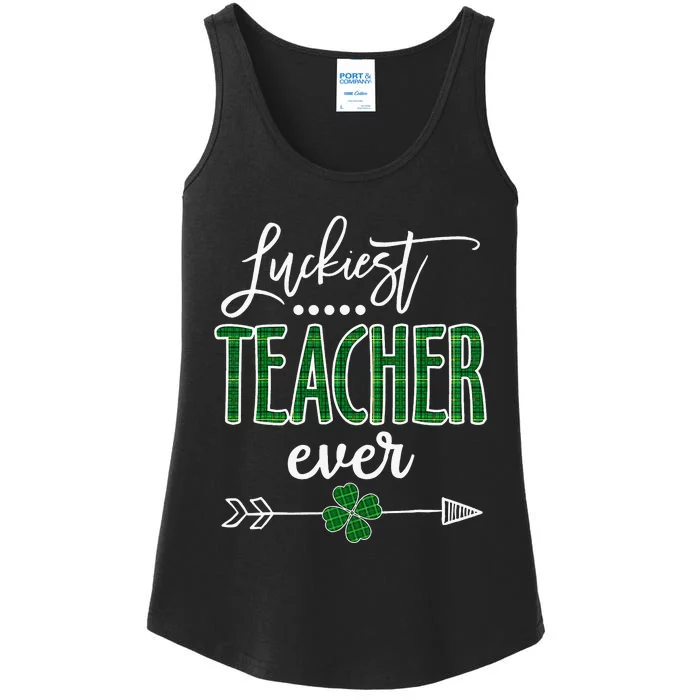 St Patricks Day Teacher Luckiest Teacher Irish Paddy Ladies Essential Tank