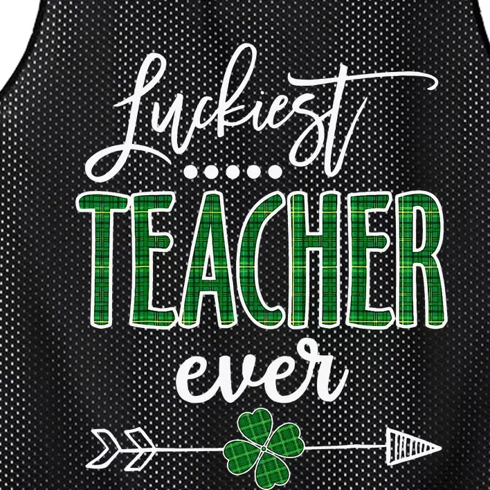 St Patricks Day Teacher Luckiest Teacher Irish Paddy Mesh Reversible Basketball Jersey Tank