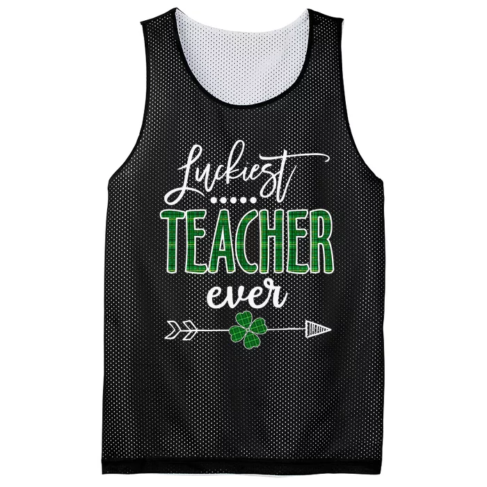 St Patricks Day Teacher Luckiest Teacher Irish Paddy Mesh Reversible Basketball Jersey Tank