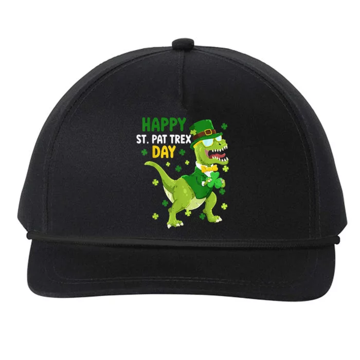 St Patricks Day Leprechaun Dinosaur Dino Happy St Pat Trex Snapback Five-Panel Rope Hat