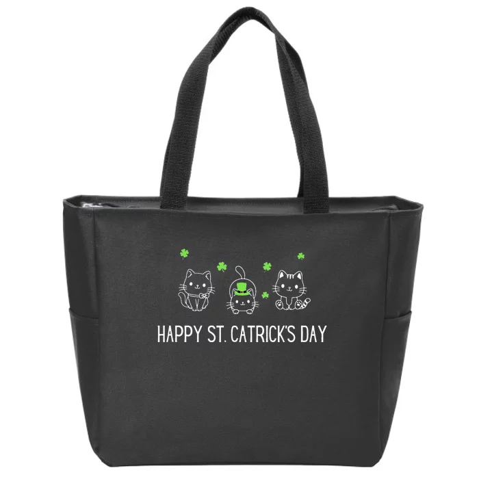 Saint Patrick's Day Cat Happy St. Catrick's Day Zip Tote Bag