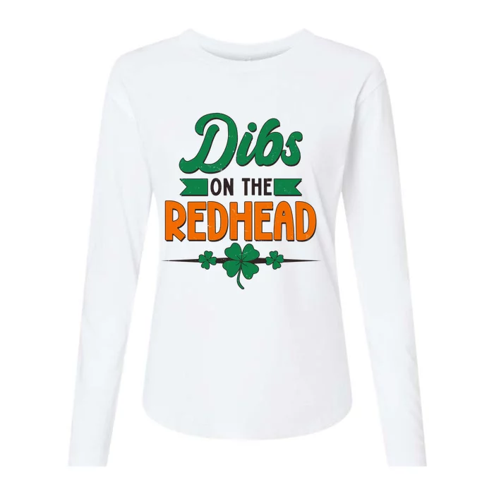 St. Patrick's Day Dibs On The Redhead Womens Cotton Relaxed Long Sleeve T-Shirt