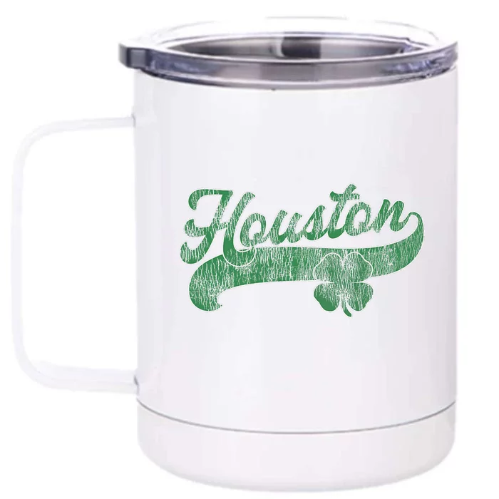 St. Patrick's Day Shamrock Houston Texas TX Gift Irish Front & Back 12oz Stainless Steel Tumbler Cup