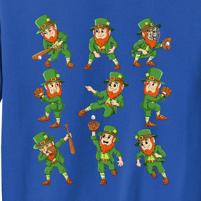 St Patricks Day Funny Leprechaun Baseball Player Sweatshirt