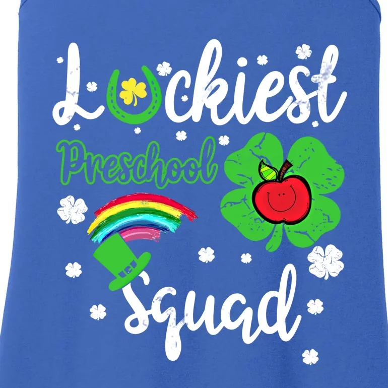 St Patricks Day Teacher Gift Luckiest Preschool Squad Gift Ladies Essential Tank