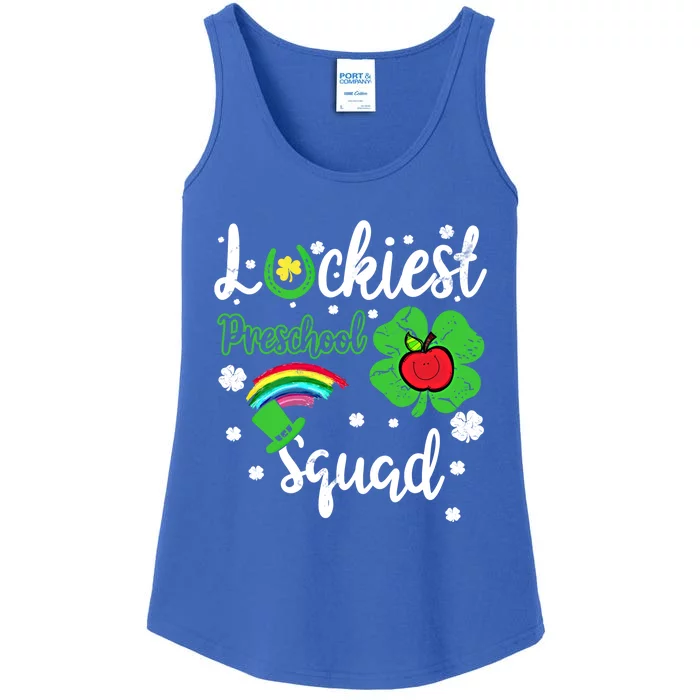 St Patricks Day Teacher Gift Luckiest Preschool Squad Gift Ladies Essential Tank