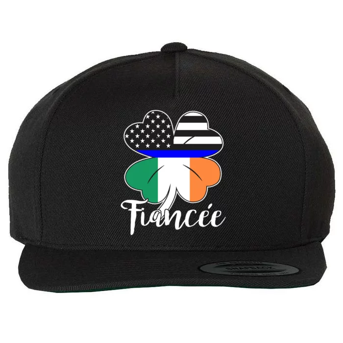 St Patrick's Day Us Flag Irish Police Fiancee Gift Wool Snapback Cap