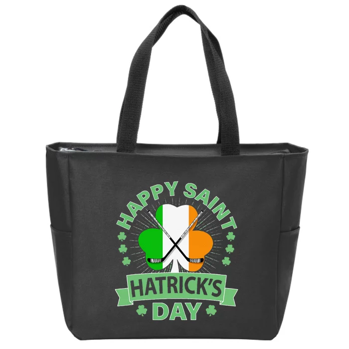 St Patrick's Day Hockey Irish Saint Hatrick's Day01 Zip Tote Bag