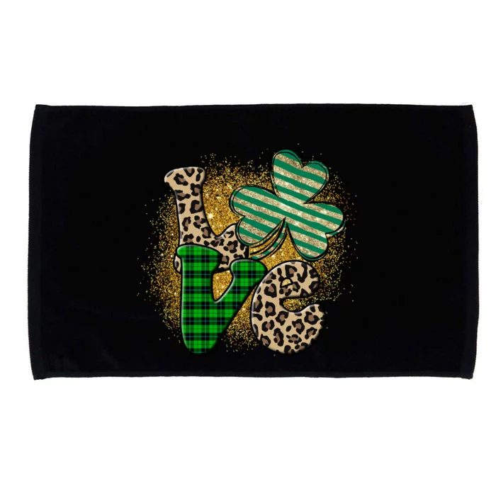 St Patrick's Day Love Plaid Shamrock Leopard Clover Leaf Microfiber Hand Towel