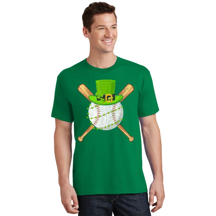 St Patricks Day Shamrock Baseball Leprechaun T-Shirt