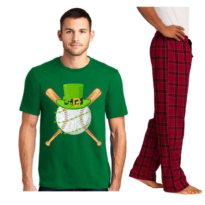 St Patricks Day Shamrock Baseball Leprechaun Pajama Set